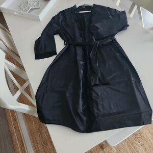 Elegant Black Satin Robe